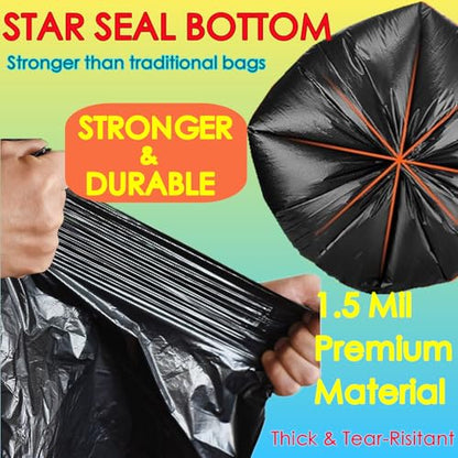 45 Gallon Trash Bags, Heavy Duty Garbage Bags, 70 Count 2.0 Mil Extra Thick 36”x 44” Trash Can Liners Large Plastics Garbage Trash Bag for Industrial, Home, Kitchen, Commercial, Yard, Lawn, Leaf - size: 1 Count (Pack of 70)