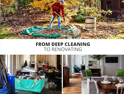 TidyFriend Dumpster Bag for Waste Management Hold up to 2,500 lbs, Heavy Duty, Reusable & Foldable Yard Waste Container for Home Renovation & Yard Cleanup, Debris, Landscaping, Roofing Shingles - size: 1 Pack, style: 64 Inches Length