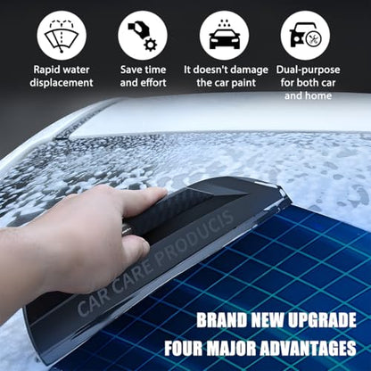 Car Window Squeegee, Silicone Vehicle Glass Water Cleaning Wiper Blade for Drying, Professional Automotive Mirror Scraper Cleaner Accessories, Universal for SUV, Sedan, Truck