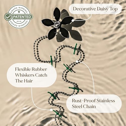 DrainWig Shower Drain Hair Catcher – Disposable Bathroom Hair Trap, Easy to Install in Shower Drain Cover, Helps Prevent Clogs – As Seen on Shark Tank – Silver Flower (4-Pack) - color: Silver Flower, size: 4 Count