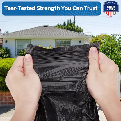 Fuxury 55-60 Gallon Trash Bags 150 Count Black Garbage Bags, 40x54" Extra Large Trash Can Liners, 0.7 Mil Plastic Bags for Serious Garbage Cleanup Home, Yard & Commercial Use, Made in USA - color: 60Gal-150Ct(Black)