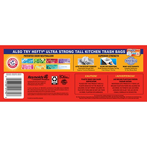 Hefty Renew Tall Kitchen Trash Bags, White, Unscented, 13 Gallon, 40 Count