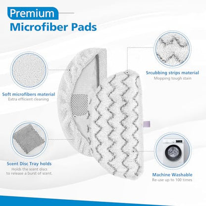 1940 for Bissell Steam Mop Pads for Bissell PowerFresh Steam Mop 1806 1544 1440 2075A 2685A 1940W 19404 Series, Model 19402 19408 1940a 1940f 1940q 1940t B0006 B0017, Part #5938#203-2633, 4 Pack - size: 4 Pack