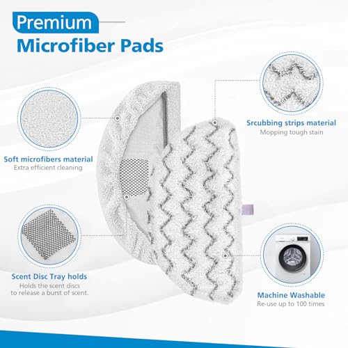 iSingo 1940 for Bissell Steam Mop Pads for Bissell PowerFresh Steam Mop 1806 1544 1440 2075A 2685A 1940W,19404 Series, Replacement Part #5938#203-2633, 8 Pack - size: 8 Pack