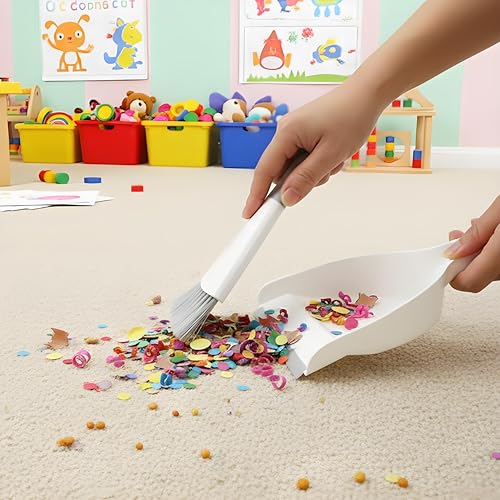 Dust pan Broom Brush Dustpan - Dustpan and Brush Set,Mini dust Pans with Brush,Dust Pan and Brush Set for Table, Key Board, Cat, Dog and Other Pets, Dust Pan Brush Nesting Tiny Cleaning Broom（Gray） - color: Gray, size: 1 Set