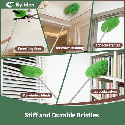 Eyliden 68" Adjustable Ceiling Fan Duster - 360° Dual-Sided Microfiber | 0.75 lbs Ultra-Lightweight, Ladderless High Ceiling Cleaning, Reusable Multi-Surface Dust Tool for Fans Walls Blinds