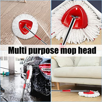 12 Pack Mop Replacement Head, Ailengy 100% Microfiber Mop Refills Spin Mop Replacement Head, 360 Micro Spin Cleaning Replacement Mop Heads for Easy House Cleaning Floor Mopping - size: 12 Pack