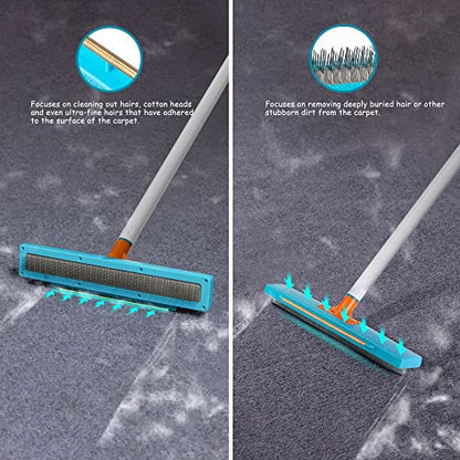 Carpet Rake-Carpet Hair Removal Tool-Carpet Rake to Fluff Carpet-Carpet Scraper Brush Rug Comb Pet Cat Fur Dog Hair Remover for Couch Furniture Carpet Broom
