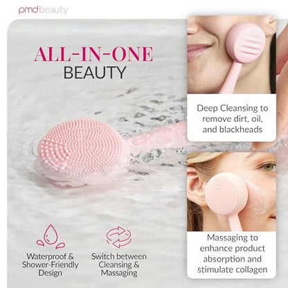 PMD Clean - Smart Facial Cleansing Device with Silicone Brush & Anti-Aging Massager - color: Blush