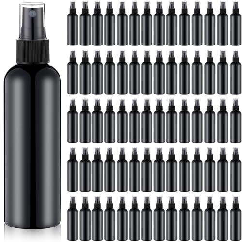 Kigley 100 Pcs Small Spray Bottle Bulk 4 oz Plastic Empty Mist Spray Bottles for Essential Oils Fine Mist Sprayer Reusable Refillable Portable Travel Containers for Perfume Cleaning Samples(Black) - color: Black
