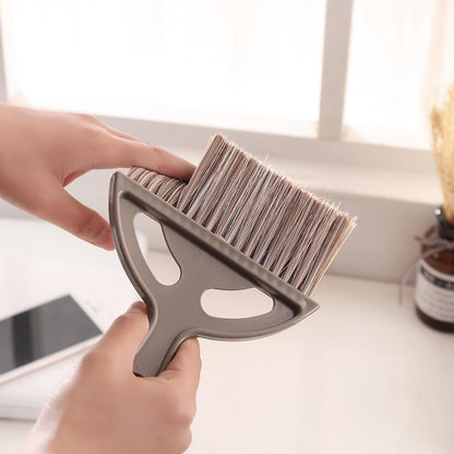 Mini Small Broom and Dustpan Set Small Dusting Brush for Camping, Tables, Desks, Keyboards, Window Cracks, Trash, Pets, and Other Cleaning Tools (Brown) - color: Brown