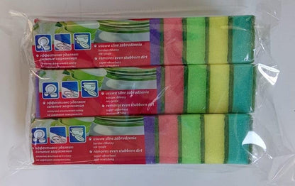 York Non-Abrasive Cleaning Scouring Heavy-Duty Sponge for Kitchen Scratch Proof Kitchen Utensil Scrubber Pads for Pans, Dishes, Non-Stick Cookware Scrubbers, Size 9X6X3 Cm 10 Pcs Multicolour