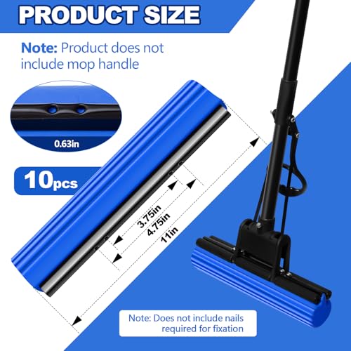 Willinglong 10 Pcs Roller Mop Refill Bulk Absorbent PVA Sponge Mop Head Replacement for Home Bathroom Business Garage Kitchen Cleaning (Blue) - color: Blue