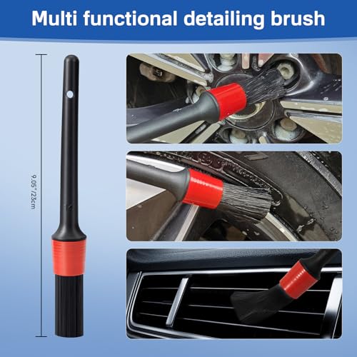 4 Pack Wheel Tire Cleaning Brush Kit Cars Motorcycles RVs Trucks Rim Hub Ultra Soft Microfiber No Spatter 360 Bendable Synthetic Woolies Wash Vehicles Bristle Set - color: Purple & White