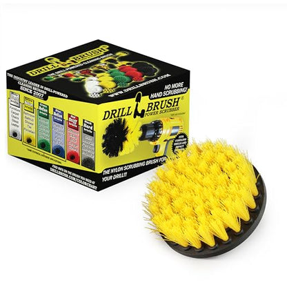 Drillbrush Bathroom Cleaner Drill Attachment – Bathtub Cleaning Supplies - Yellow Drill Brush Bathtub Scrubber - Carpet Scrubber - Bathroom Accessories - Stone Bath Mat Cleaner Spin Brush for Shower - color: Yellow