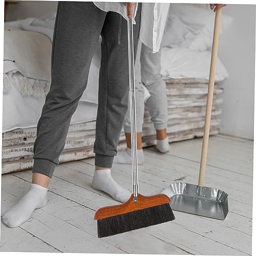 GALPADA Long Handle Soft Bristle Broom Stainless Steel Handle Sturdy Cleaning Tool for Home and Kitchen for Dust and PET Hair Removal