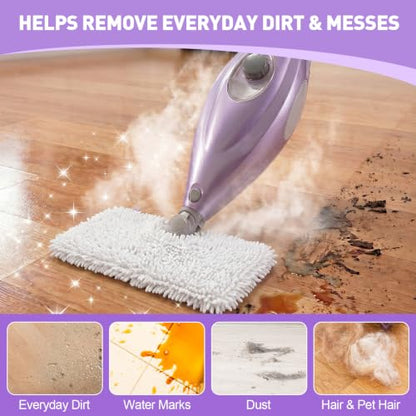 Tidy Monster 2 Pack Microfiber Steam Mop Replacement Pads for Steam Pocket Mops S3500 Series S3501 S3601 S3550 S3901 S3801 SE450 S3801CO S3601D, Machine Washable Easy Cleaning Pads - color: White Dirt Pickup 2 Pack