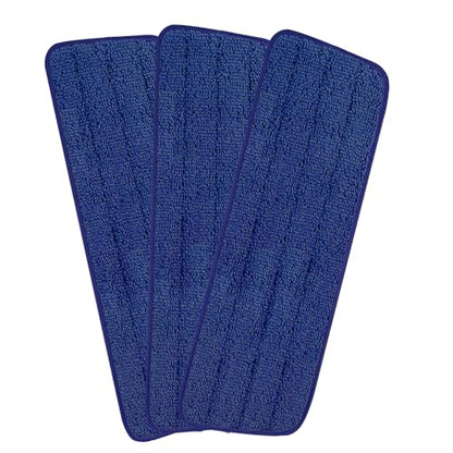 3 Pack 16.5 inch Reusable Mop Pads Microfiber Spray Mop Replacement Heads for Wet/Dry Mops Compatible with Bona Floor Care System (Darkblue ) - color: Darkblue Mop Pads