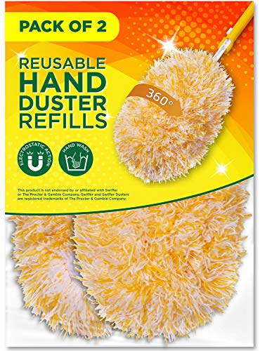 Millifiber Microfiber Reusable Refills for Swiffer Hand Duster, 360 Degree Dry Duster Heavy Duty Refills, 2-Pack (Handle is Not Included) Air Dry Only - size: 2 Count (Pack of 1)