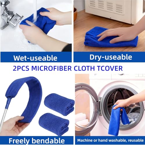 Retractable Gap Dust Cleaner Under Appliance Cleaning Tool, GMLRKY Flat Duster for Under Refrigerator Fridge Stove Couch Bed, Skinny Thin Duster for Tight Spaces (Blue) - color: Blue