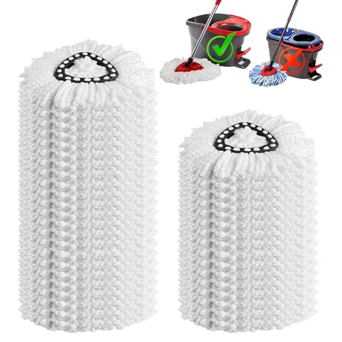 20 Pack Spin Mop Replacement Heads,100% Microfiber Mop Heads Replacements Compatible with OCeda Easywring 1-Tank System,Spinning Mop Replace Head for Easy House Cleaning Floor Mopping - size: 20pcs