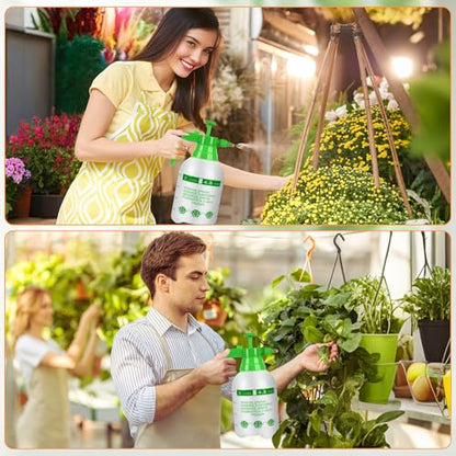 3 Pcs 1/2 Gallon Plastic Handheld Pump Sprayer – Garden Pressure Sprayer with Adjustable Nozzle for Plants, Cleaning, Household Tasks – Green - color: Green, size: 1/2 Gallon