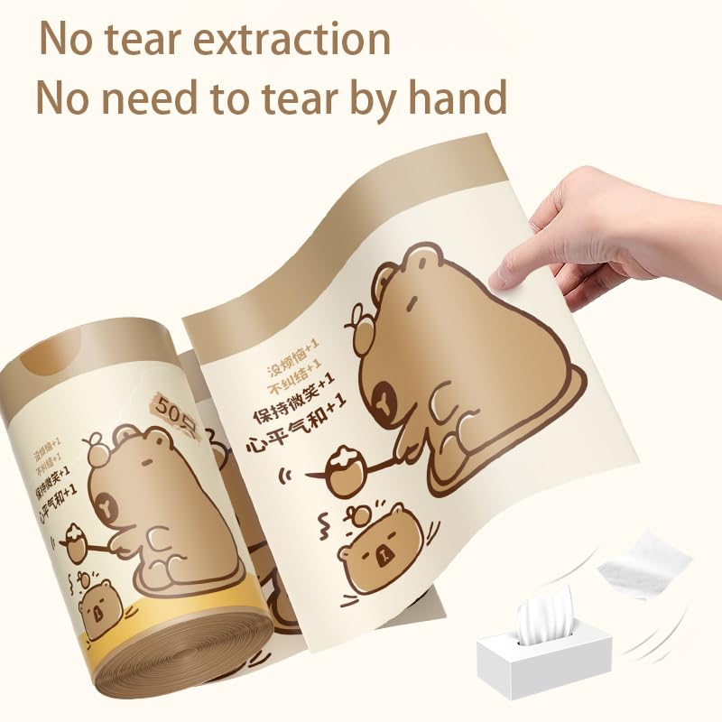 50Pcs/Roll Cartoon Drawstring Garbage Bag Large Capacity Handheld Thickened Trash Bag
