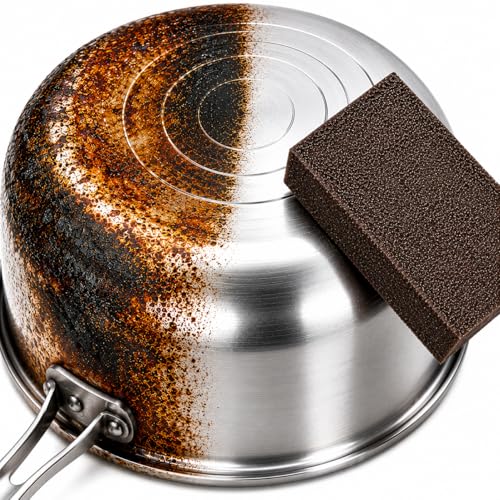 5 Powerful Pot Scrubber Cleaning Sponges, Heavy Duty Kitchen Eraser Scouring Pads, Dishwashing Oven Stove Cleaning Sponges, BBQ Grill Scrubbing Dish Cloths