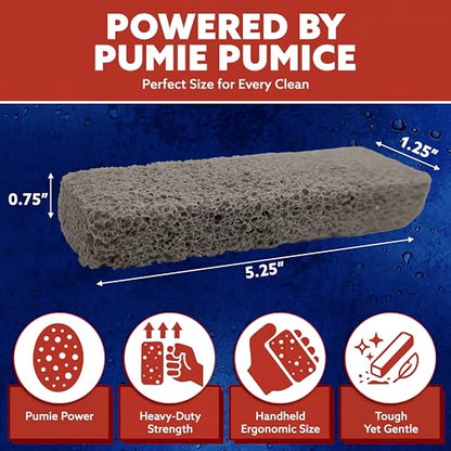 PUMIE Scouring Stick 2 Pack, Toilet Bowl Ring Remover, Heavy Duty Extra Strong Pumice Cleaning Bar, Pumice Stone for Cleaning Toilet Rings, Bathroom & Kitchen Stains by USPumice - size: 2 Count (Pack of 1)