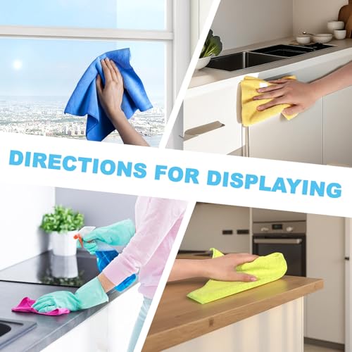 Microfiber Cleaning Cloths, 15 Pack Cleaning Rags, Wet and Dry Use Cleaning Towels, Highly Absorbent and Soft Feel, Lint Free, Streak Free, 11.5"X11.5"(Red/Yellow/Green/Blue/Purple) - color: Multicoloured 15 Pack