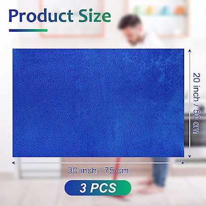 Newwiee 3 Pcs Extra Large Microfiber Cleaning Cloth 30" x 20" Washable Reusable Microfiber Towel Streak Free Lint Free Cloth for Cleaning Home Glass Office Window Bathrooms (Red,Blue,Green) - color: Red, Blue, Green