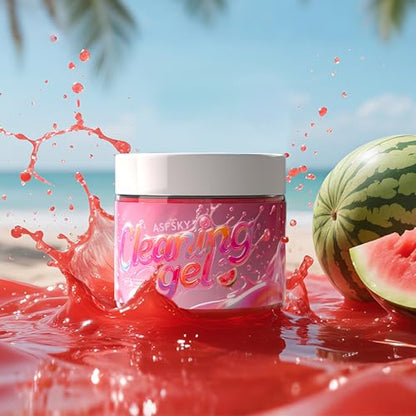 ASFSKY Car Cleaning Gel (Red,watermelon) Cleaning Putty Universal Dust Cleaning Car Interior Cleaner Keyboard Dust Remover Car Slime Gifts for Men Women girl（1 pack） - color: red
