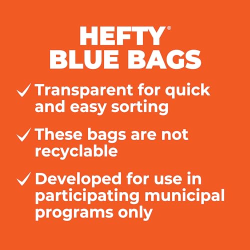 Hefty Blue Trash Bags,Blue,13 Gallon,60 Count (Pack of 6) - size: 60 Count (Pack of 6)