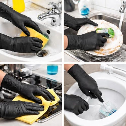 houshold purpose gloves Non Sterile Gloves 100 Pcs. Multipurpose(Medium-black)