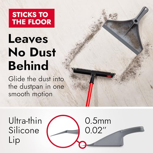 Dustpan by Ravmag- Solid Natural Silicone Rubber Construction- Stand Up Design (Short Handle) - size: Short Handle