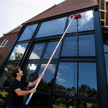 13.12 FT Solar Panel Cleaning Kit, Window Cleaning System, 20M Hose & BrushHead, Washing Equipment Window Cleaner Tool Water Fed Pole Kit for Roof Caravan Solar Panel - size: 4m/13.12ft