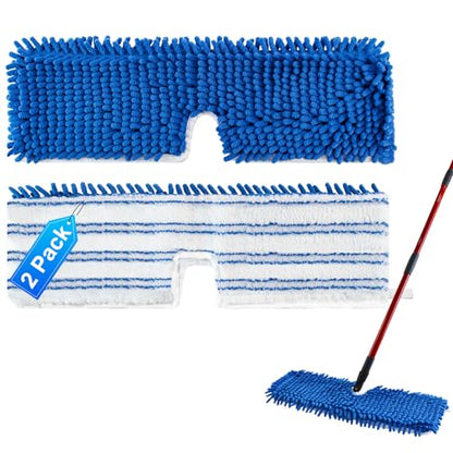 Mop Heads Replacements for O-Cedar Hardwood Floor 'N More Microfiber Flip Mop, 2 Pack Dust Mop Replacement Heads for Ocedar Flip Mop, Reusable Refill Double-Sided Mop Head for O Cedar Mop