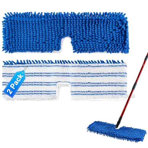 Mop Heads Replacements for O-Cedar Hardwood Floor 'N More Microfiber Flip Mop, 2 Pack Dust Mop Replacement Heads for Ocedar Flip Mop, Reusable Refill Double-Sided Mop Head for O Cedar Mop