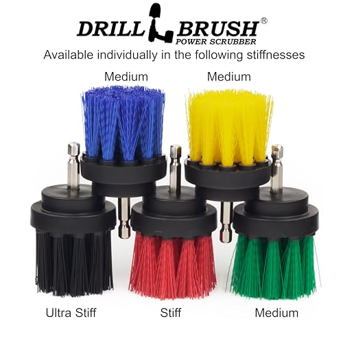 Outdoor Cleaning Brushes - Stiff Bristle Deck Scrubbing Brush - Concrete Scrub Brush - Bird Baths Cleaning Tool - Garden Statues Cleaning Equipment - Granite Headstone Restoration Brush - Siding Brush - color: Red