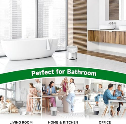 3 Gallon Disposable Trash Bags - Unscented Bulk Office Garbage Can Liners Strong Durable Plastic Waste Basket Liner for Home, Bathroom, 3 Rolls, 105 Count, Clear White Inwaysin - style: Clear White-3Gal-105