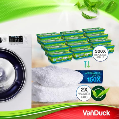VanDuck Reusable 100% Cotton Mop Pads for Swiffer Sweeper (4-Pack) | Mop not included, reusable terry cloth mop covers, cotton replacement refills, machine washable wet mopping pads - color: Wet&dry (White), size: 4 Count (Pack of 1)