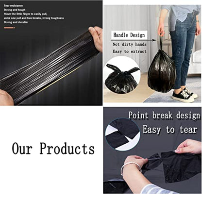 Small Black Trash Bags,200 Counts Thicken Value Pack 4 Gallon Trash Bag,Small Garbage Bags for Office,Kitchen,Bedroom Waste Bin