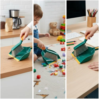 A Multifunctional Broom and Dustpan Set, a Compact Broom and Dustpan for Home Use, Featuring a Plastic Shovel and Brush, Suitable for Camping, Easy to Sweep Various Types of Hair