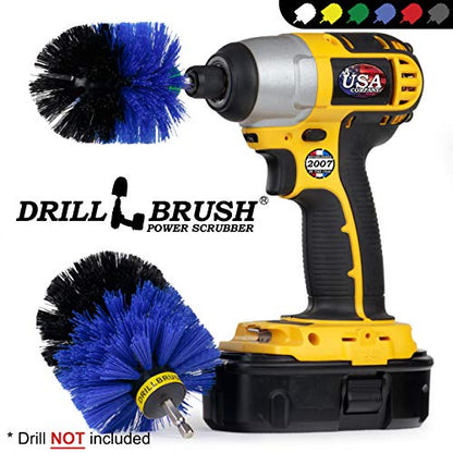 Drill Powered Scrubbing Brush Heads - Professional Boat Detailing Accessories - Aquatic Cleaning Supplies - Tank Scrubbing Brush - Boat Hull Cleaning Tools - Barnacle Busting Brush - Detailing Set - color: Blue