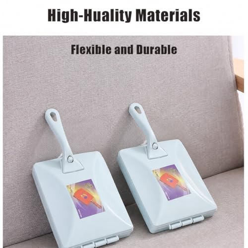 Handheld Double Roller Carpet Brush, Multi-Functional Handheld Double Roller Sofa Sweepers with Crumb Collector, Manual Sweeper for Bed Desktop Carpet Pet Hair (Purple) - color: Purple