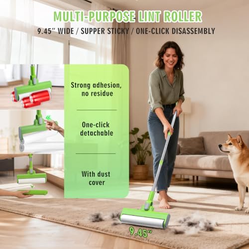 MXF Pet Hair Remover Kit - Including Carpet Rake & Large Lint Roller, 2 in 1 Pet Hair Removal Tool Cat Dog Fur Rakes Scraper Carpet Broom for Carpets, Rugs, Mats, Pet Beds