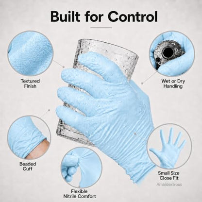 ForPro Disposable Nitrile Gloves, Chemical Resistant, Powder-Free, Latex-Free, Non-Sterile, Food Safe, 4 Mil - color: Blue, size: Large (Pack of 100)