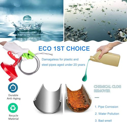 Forlivese Drain Auger,25Ft Plumbing Snake,Heavy Duty Toilet Snake Drain Clog Remover for Bathroom Sink,Kitchen Cleaning,Comes with Gloves and 1 Pack Plastic Hair Snake