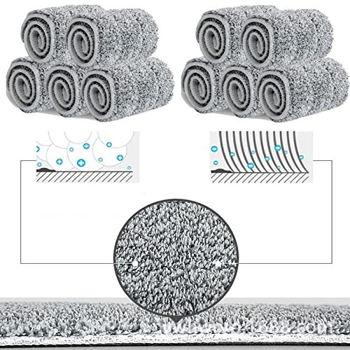 10 Pack 13 * 4.9" Generic Mop Pads Mop Head Refill Washable Wet/Dry Mops Flat Compatible with JOYMOOP Most 11-13" Hook and Loop (Velcro) Flat Mops.System Floor Care System (10 Pack 13 * 4.9")