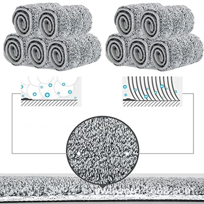 10 Pack 13 * 4.9" Generic Mop Pads Mop Head Refill Washable Wet/Dry Mops Flat Compatible with JOYMOOP Most 11-13" Hook and Loop (Velcro) Flat Mops.System Floor Care System (10 Pack 13 * 4.9")